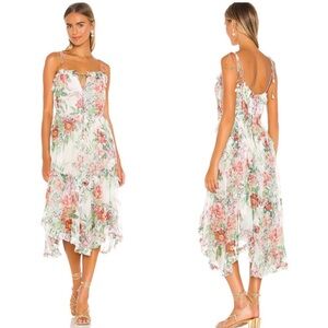 ZIMMERMANN Dress Bellitude Floating tiered floral silk crepon midi 10